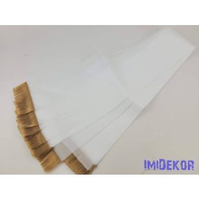   Koszorú szalag arany rojttal 10cm x 220cm 10db/csomag - Fehér