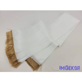   Koszorú szalag arany rojttal 11cm x 200cm 10db/csomag - Fehér