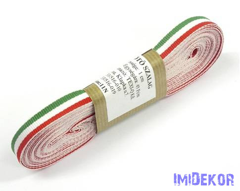 Szövött nemzeti színű szalag 10m - 11mm