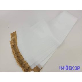   Koszorú szalag arany rojttal 12cm x 220cm 10db/csomag - Fehér