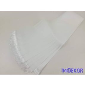   Koszorú szalag fehér rojttal 12cm x 220cm 10db/csomag - Fehér