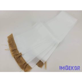   Koszorú szalag arany rojttal 14cm x 220cm 10db/csomag - Fehér