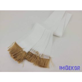   Sírcsokor szalag arany rojttal 5cm x 150cm 10db/csomag - Fehér