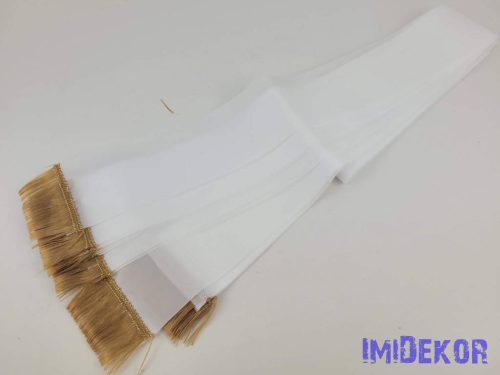Sírcsokor szalag arany rojttal 7cm x 200cm 10db/csomag - Fehér