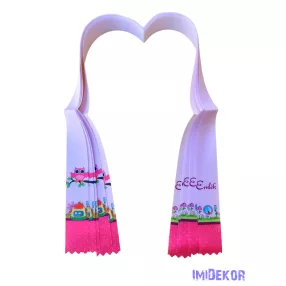 Ballagási szalag 4 cm óvodás - Rózsaszín bagoly