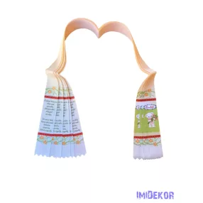 Ballagási szalag 4 cm óvodás - Krém maci