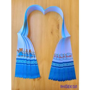 Ballagási szalag 4 cm óvodás - Kék-barna maci