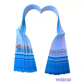 Ballagási szalag 4 cm óvodás - Kék-barna maci