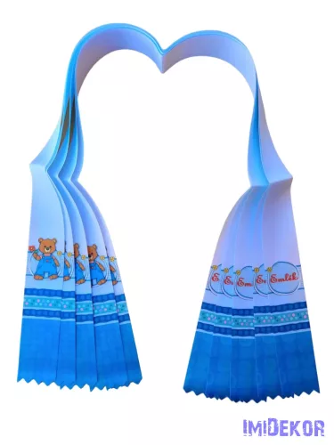 Ballagási szalag 4 cm óvodás - Kék-barna maci