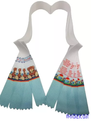 Ballagási szalag 4 cm óvodás - Mosolygó barna maci