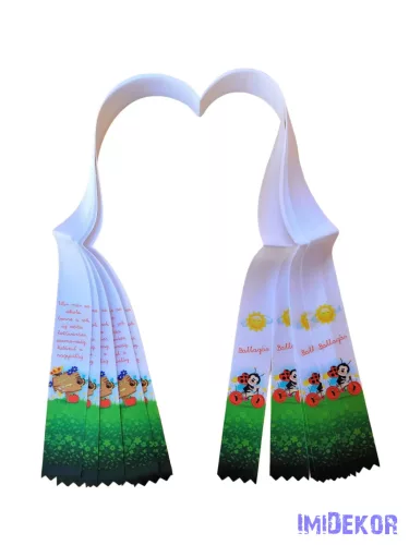 Ballagási szalag 4 cm óvodás - Bicajos katica