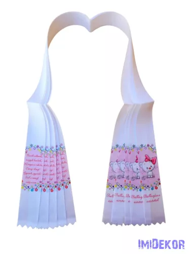 Ballagási szalag 4 cm óvodás - Fehér cica