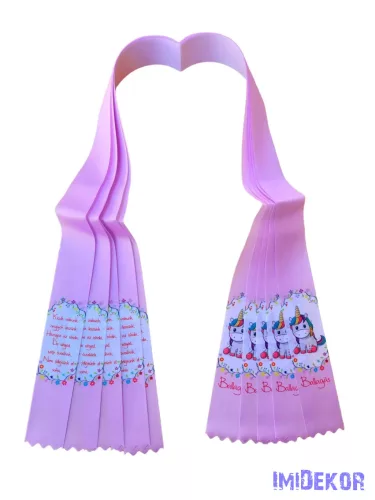 Ballagási szalag 4 cm óvodás - Bébi unikornis