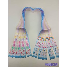 Ballagási szalag 4 cm óvodás - Szivárványos unikornis