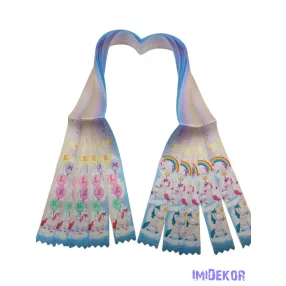 Ballagási szalag 4 cm óvodás - Szivárványos unikornis