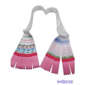 Ballagási szalag 4 cm óvodás - Virágtündér katicával