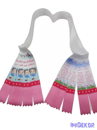 Ballagási szalag 4 cm óvodás - Virágtündér katicával