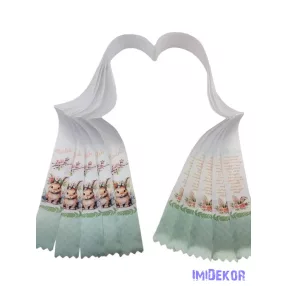 Ballagási szalag 4 cm óvodás - Virágkoszorús nyuszi