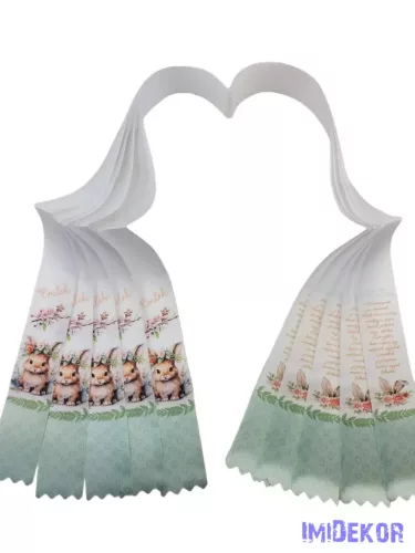 Ballagási szalag 4 cm óvodás - Virágkoszorús nyuszi