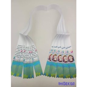 Ballagási szalag 4 cm óvodás - Virágos cuki süni