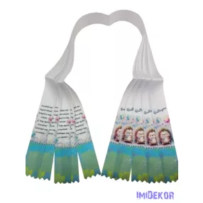 Ballagási szalag 4 cm óvodás - Virágos cuki süni