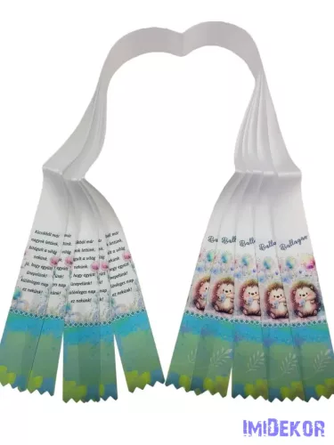 Ballagási szalag 4 cm óvodás - Virágos cuki süni