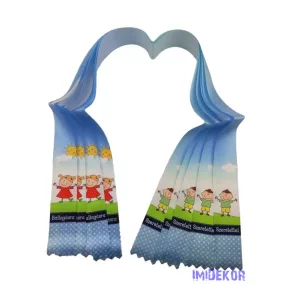 Ballagási szalag 4 cm óvodás - Kék kislány+kisfiú