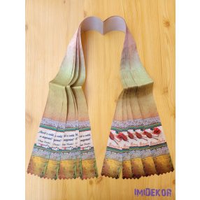 Ballagási szalag 6 cm - Barnás toll rózsa