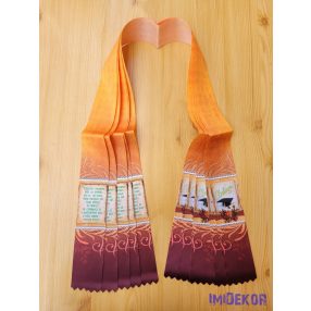 Ballagási szalag 6 cm - Bordó-narancs ballagó