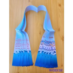 Ballagási szalag 6 cm - Kék emlék