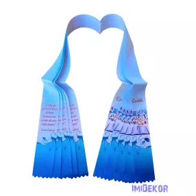 Ballagási szalag 6 cm - Kék emlék