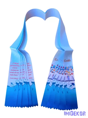 Ballagási szalag 6 cm - Kék emlék