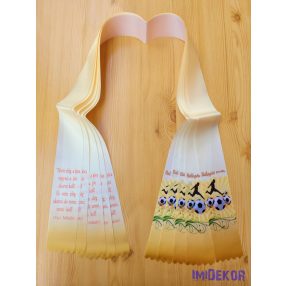Ballagási szalag 6 cm - Sárga foci
