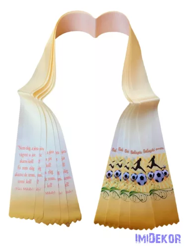 Ballagási szalag 6 cm - Sárga foci