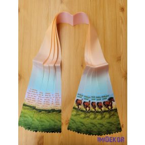 Ballagási szalag 6 cm - Barna lovas