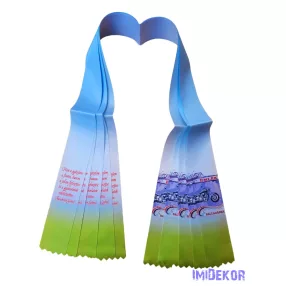 Ballagási szalag 6 cm - Kék-zöld motor