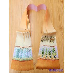 Ballagási szalag 6 cm - Krémes violinkulcs