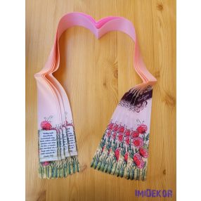 Ballagási szalag 6 cm - Púder virág
