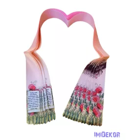 Ballagási szalag 6 cm - Púder virág