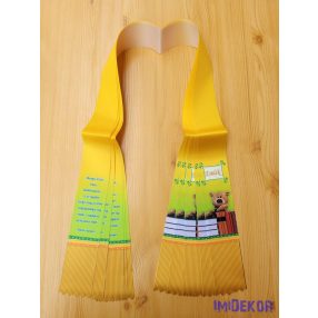 Ballagási szalag 6 cm - Könyves maci