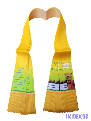 Ballagási szalag 6 cm - Könyves maci