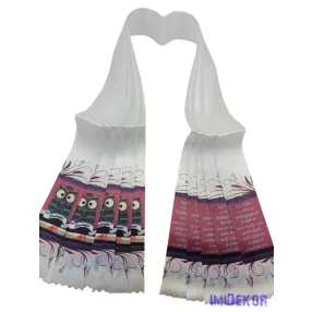 Ballagási szalag 6 cm - Rajzolt Bagoly