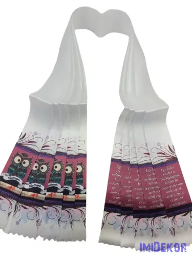 Ballagási szalag 6 cm - Rajzolt Bagoly