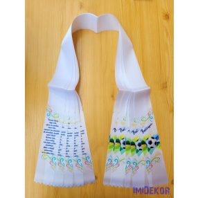 Ballagási szalag 6 cm - Fehér foci