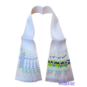 Ballagási szalag 6 cm - Fehér foci