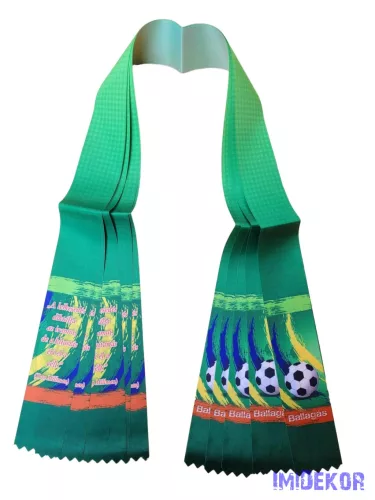 Ballagási szalag 6 cm - Zöld foci