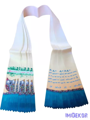 Ballagási szalag 6 cm - Virágos bagoly