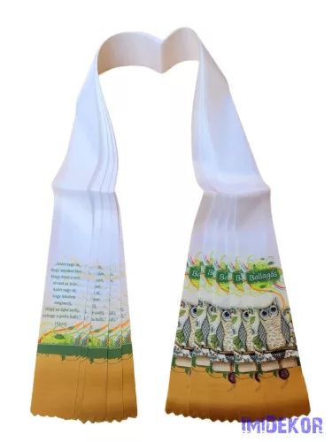 Ballagási szalag 6 cm - Papírtekercses bagoly