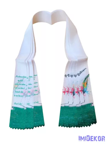 Ballagási szalag 6 cm - Sokszínű toll