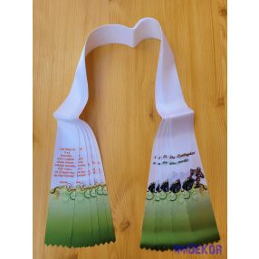 Ballagási szalag 6 cm - Fehér-zöld motoros